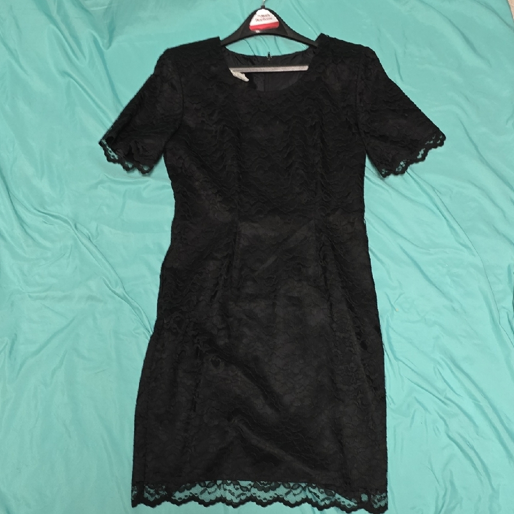 My Michelle Black Lace Midi Dress
